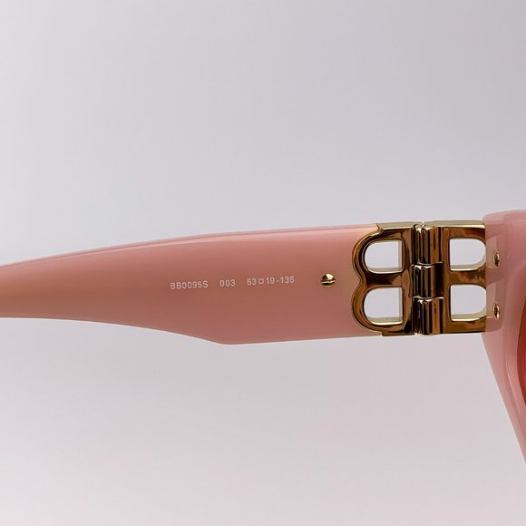 Balenciaga BB0095S 003 BRAND NEW Sunglasses Pink Gold Red Cat Eye Unisex - Picture 11 of 11